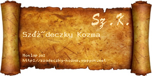 Szádeczky Kozma névjegykártya